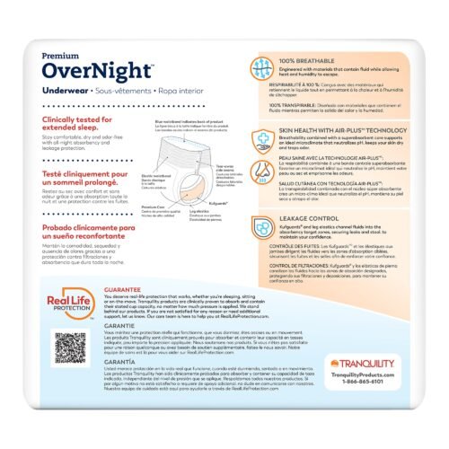 Unisex Adult Absorbent Underwear Tranquility® Premium OverNight™ Pull On Medium - Image 3