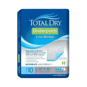 Disposable Underpad TotalDry™ 30 X 30 Inch SecureLoc Heavy Absorbency